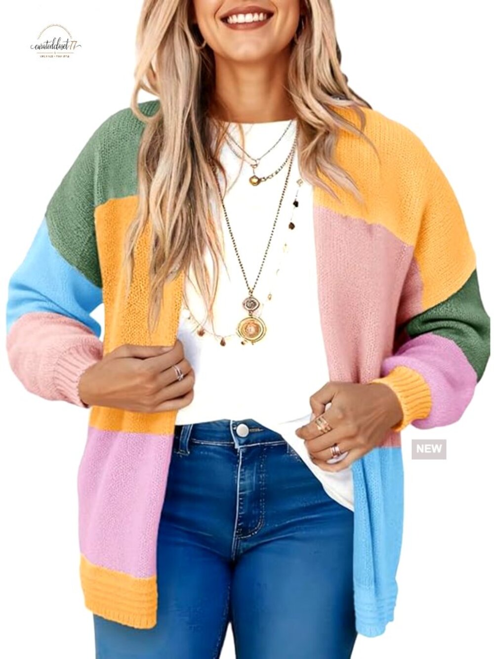 Oversized Chunky Knit Cardigan Open Front Sweater Boho Style Loose Fit